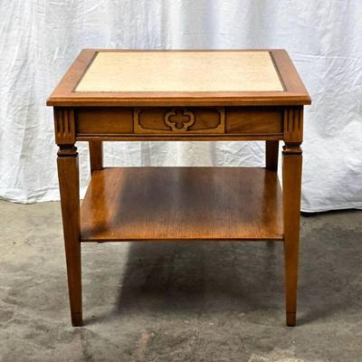 Vintage Wooden Side/End Table Marble Top 