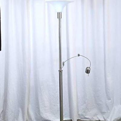 Vintage 1980s Italian La Relco Halogen Floor Lamp with Articulated Reading Light - Untested