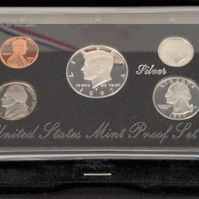 1997 U.S. Mint Premier Silver Proof Set – 90% Silver Trio in Deluxe Velvet Case