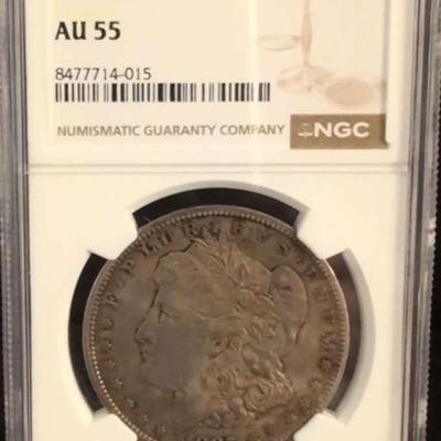 1887-S Morgan Silver Dollar AU55