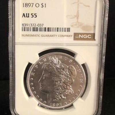 1897-O Morgan Silver Dollar AU55