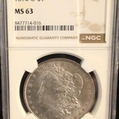 1890-O Morgan Silver Dollar MS63