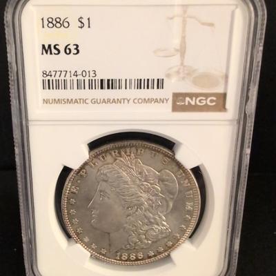 1886-P Morgan Silver Dollar MS63