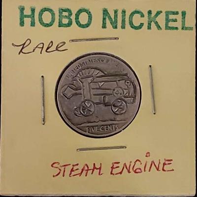 Vintage Hobo Nickel John Allen "Steam Engine"
