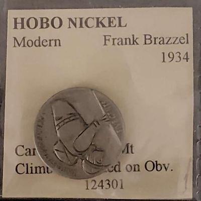 Vintage Hobo Nickel Frank Brazzel "Mountain Climber"