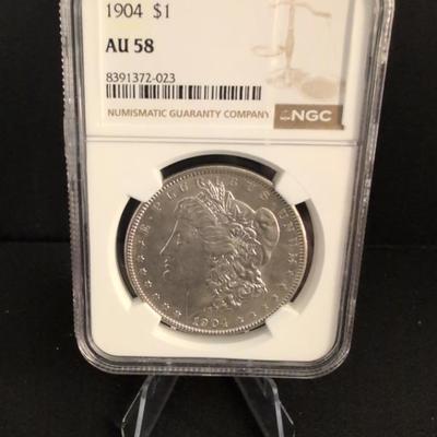 1904 Morgan Silver Dollar AU58