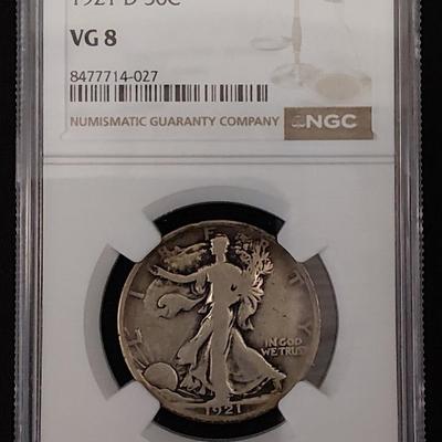 1921-D Walking Liberty Half Dollar (V63)