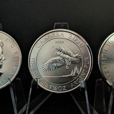 Five 1½ oz Canadian Silver Rounds – Brilliant Uncirculated (BU)
