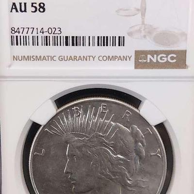 1934-P Peace Dollar AU58