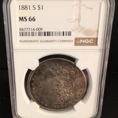 1881-S Morgan Silver Dollar MS66