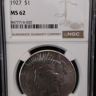 1927 Peace Dollar MS62