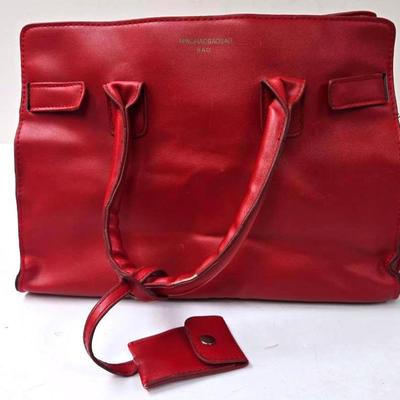 "Minghaobaobao" Red Faux Leather Bag