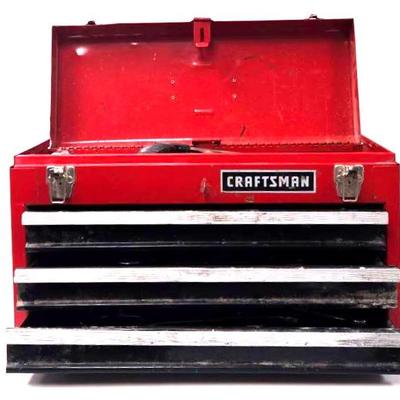 "Craftsman" Metal Toolbox with Assortment of Tools