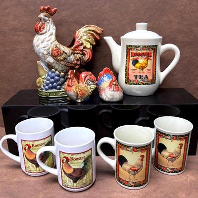 “Bay Island Inc.,” Tea Kettle with Mugs 