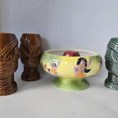 Dynasty Wholesale Ceramic Tiki Mugs & Dip Bowl