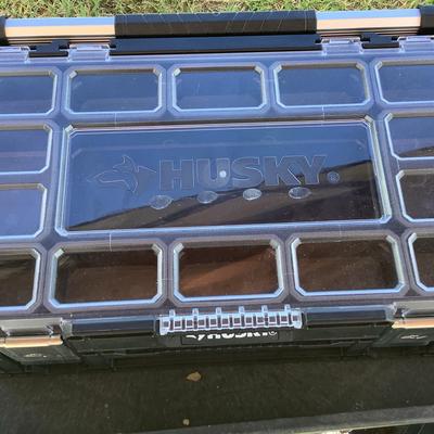 Husky Connect Stackable Portable Cantilever 22 Removable Compartment Small Tool And Parts Organizer