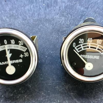 Oil Pressure And Amperes Gauges