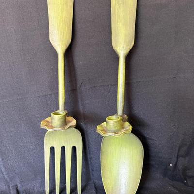 Spoon & Fork wall hanging Candle holders