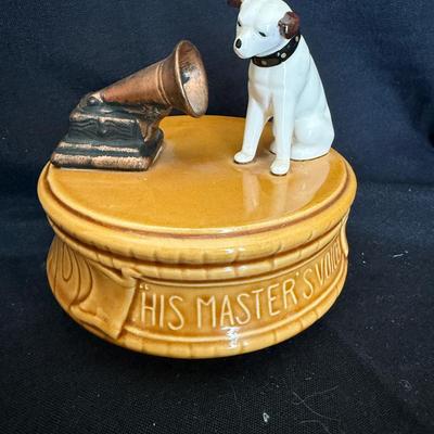 RCA Nipper “His Masters Voice” Ceramic Spinning Music Box