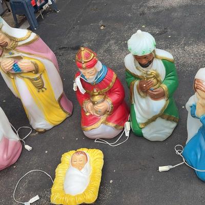 Vintage Nativity Scene Blow Molds