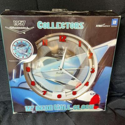 1957 Chevrolet Bel Air 12” Neon Wall Clock