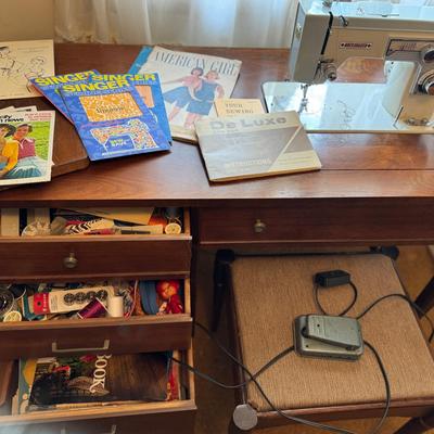 Mystery Lot: Vintage Sewing Machine + Sewing Accessories