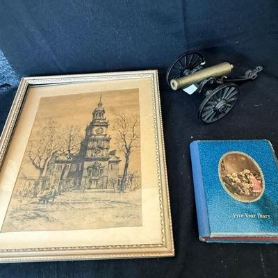 Vintage picture, Diary& Cannon