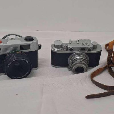 2 Vintage Cameras - Pax 27643 -Yunon 500 Untested - With Cases