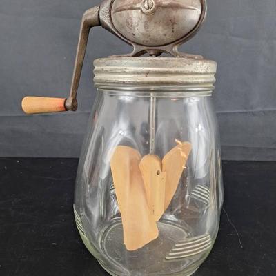 Vintage Glass Daisy Butter Churn No.4