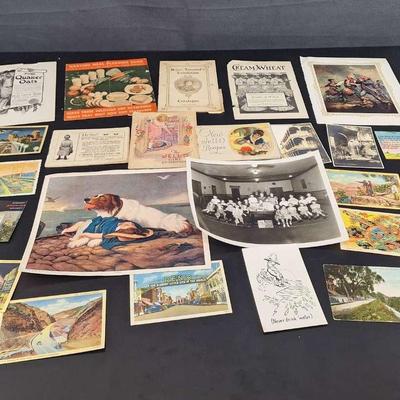 Mixed Lot of Vintage Photography- Advertising - Post Cards - Cream of Wheat - Jello - Quaker Oats