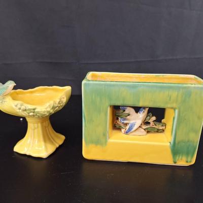 Vintage Mid-Century 3D Peek A Boo Bird Planter Vintage McCoy Bird Bath Pestel Vase