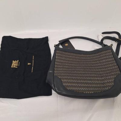 Black Leather Frye Cross Body Handbag