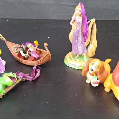 4 Walt Disney Rapunzel Christmas Ornaments - 4 Walt Disney Lady in the Tramp Christmas Ornaments