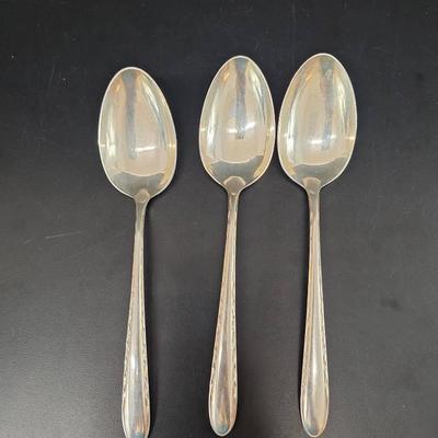 3 Sterling Silver Flutes Serving Spoons 213gm