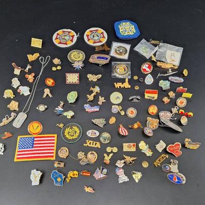 Large Lot of Veterans -Service Foreign Wars and Collectors Pins