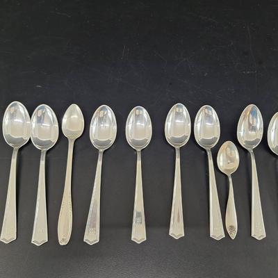 Sterling Silver 10 Lot Spoons 199gm