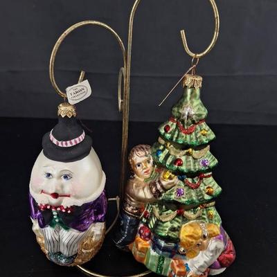 2 Hand Blown Vintage Ornaments Taron Collection Vintage Humpy Dumpty Blow Glass