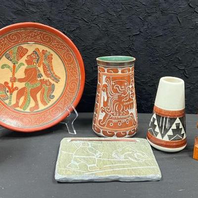 Ct297 vintage mayan central and native american pottery