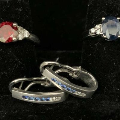 Ct313 red white & blue gold & silver jewelry