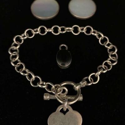 Ct300v silver bracelet shell earrings