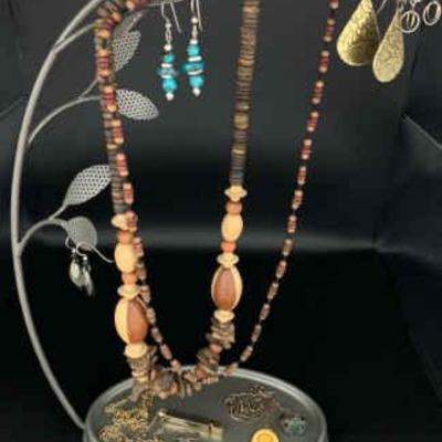 Ct279 leaf jewelry stand & costume jewelry