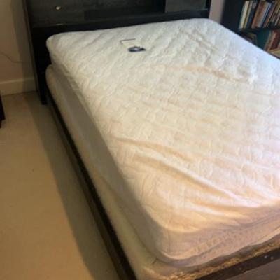 Full size solid wood bed with springair mattress and box spring