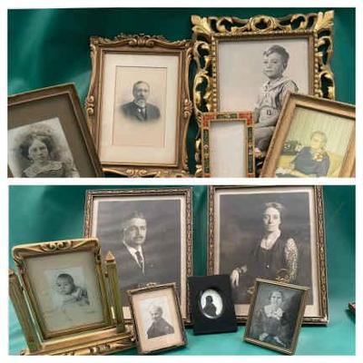 Antique photos in frames