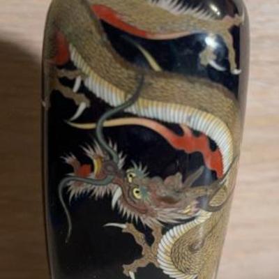 Small cloissone dragon vase