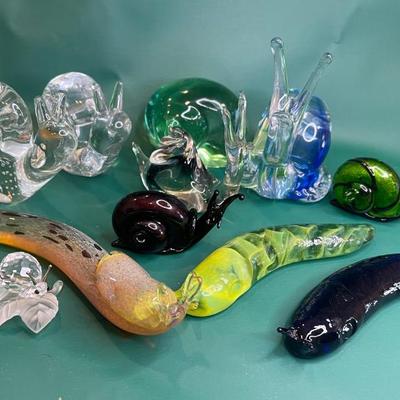 Artful collection of glass mollusks