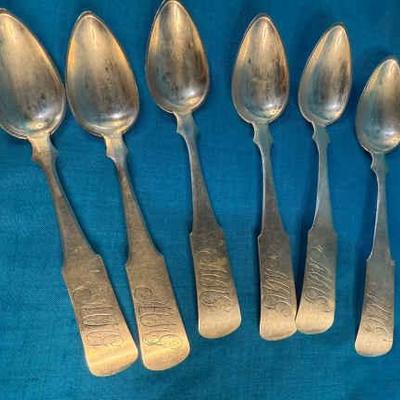 Ayers beard nickle silver monogramed spoons