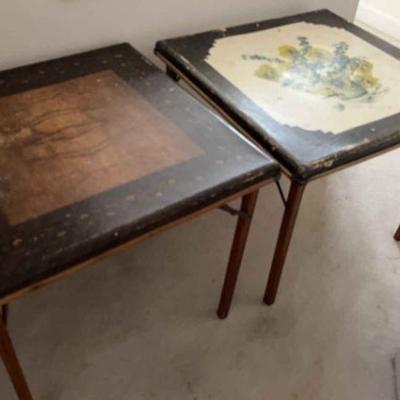 Pair of vintage samson card tables