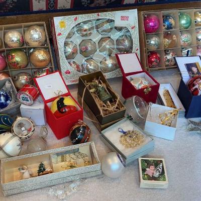 Shiny brite and other collectible ornaments