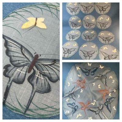 Yamato hand painted anitique silk butterfly pattern