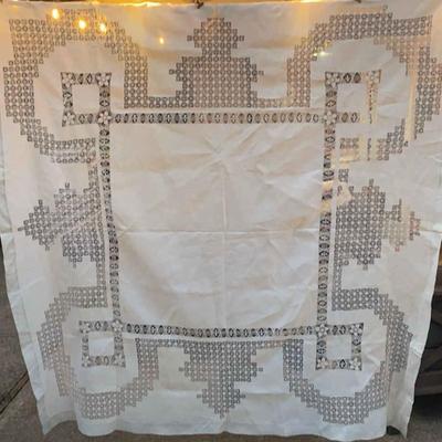 Antique drawn threadwork handmade linens